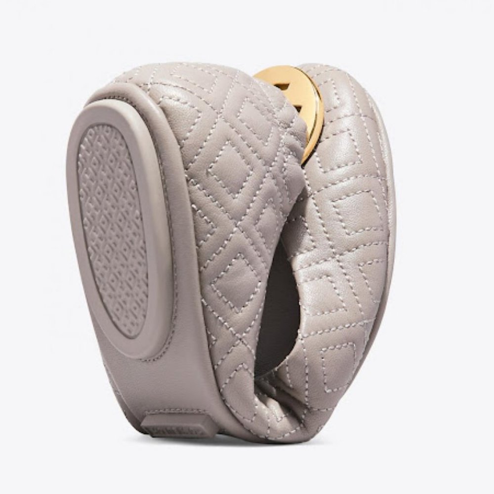 Tory Burch Minnie Travel Ballet Flat Quilted Leather Dust Storm Gold Taupe - Picture 6 of 10